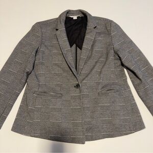 Old Navy Glen Plaid Black and White Blazer Size Large